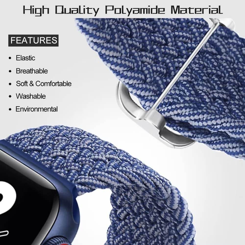 Apple Watch Straps Solo Loop Braided Nylon Sport Band for iWatch Series Ultra 8 7 6 5 4 3 2 1 SE - Guleel